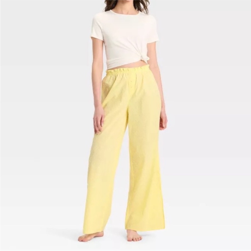 Colsie Poplin Dot Butter Yellow Pajama Pants